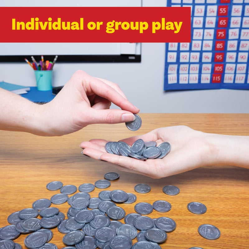 LEARNING ADVANTAGE-7522 Play Nickels - Set of 100 Plastic Coins - Designed and Sized Like Real US Currency - Teach Money Math With This Pretend Play Resource - Image 5